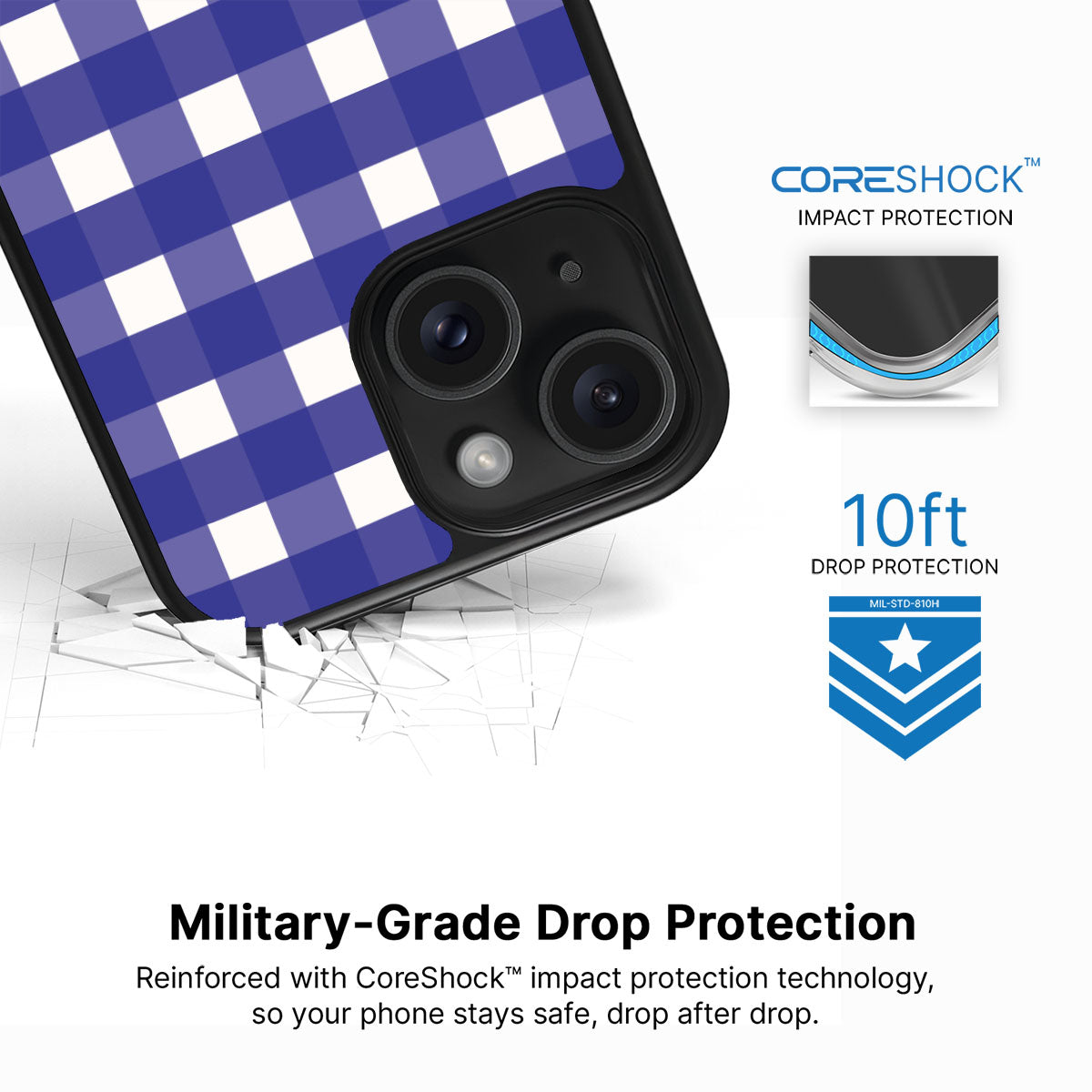 Nautical Grid - iPhone 15 Plus Case