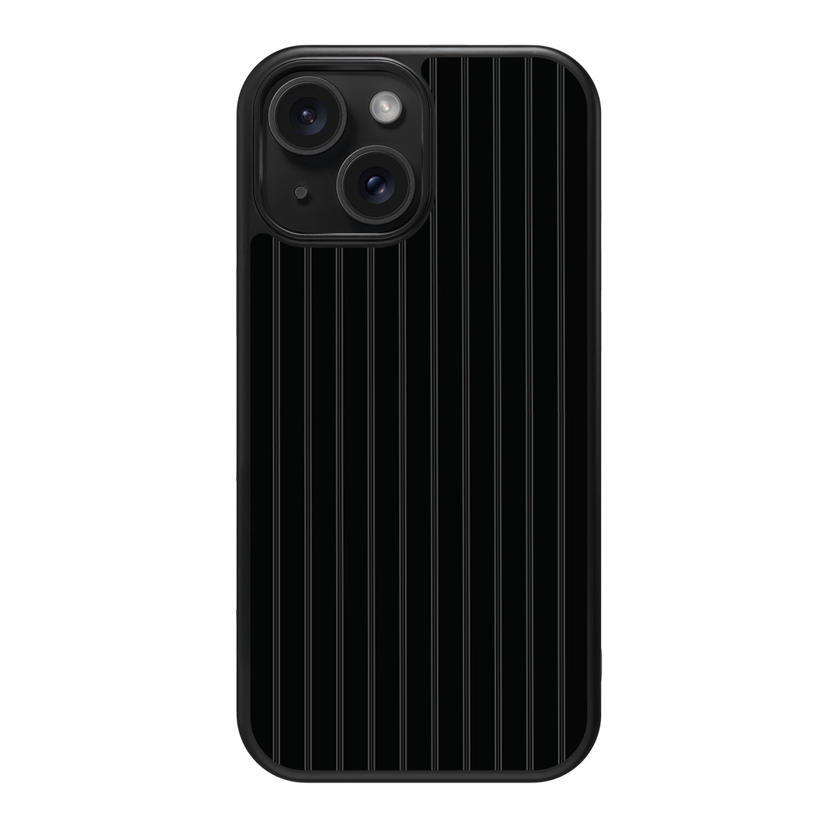 Onyx Pinstripe design back view – iPhone 15 Plus case