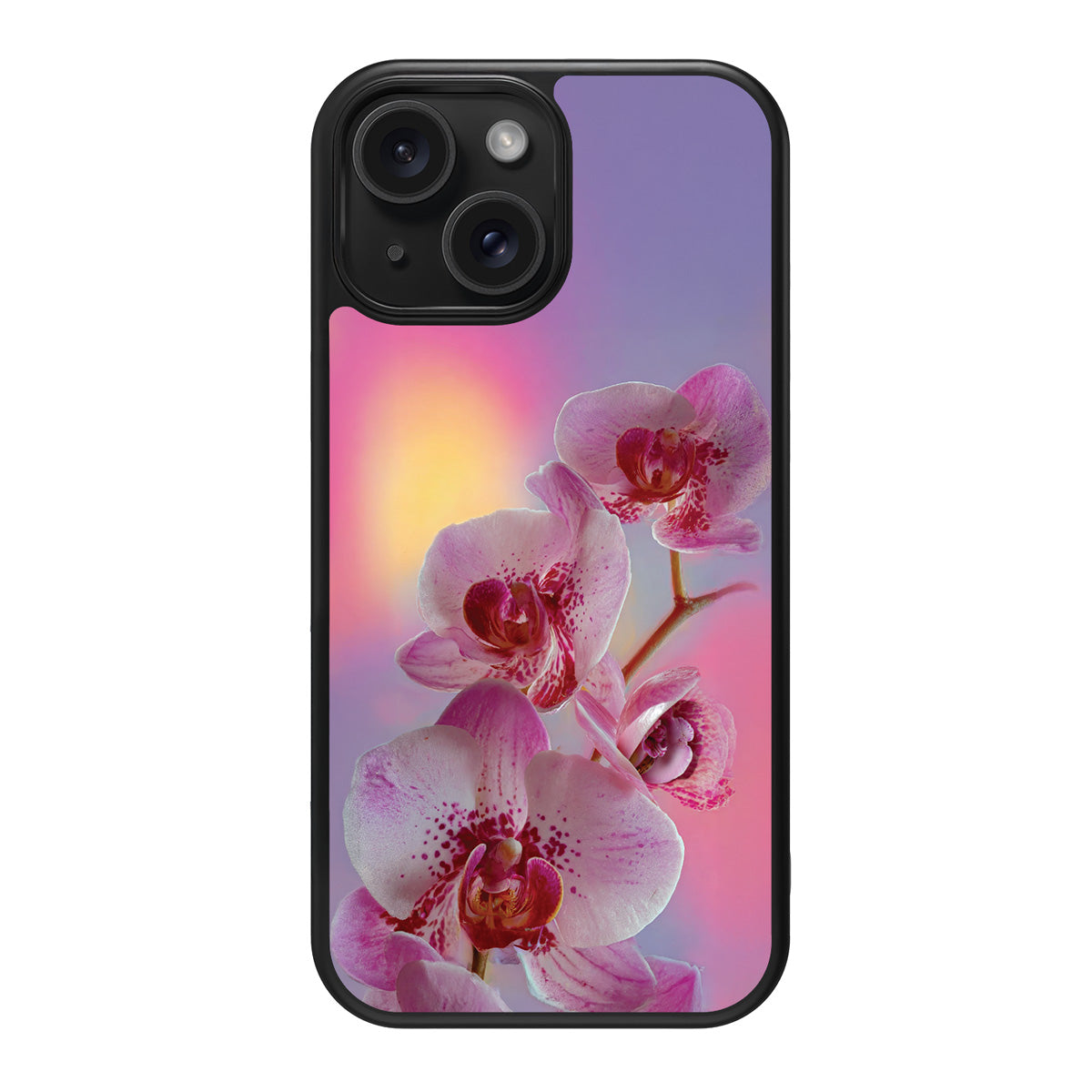 Orchid Dream design back view – iPhone 15 Plus case