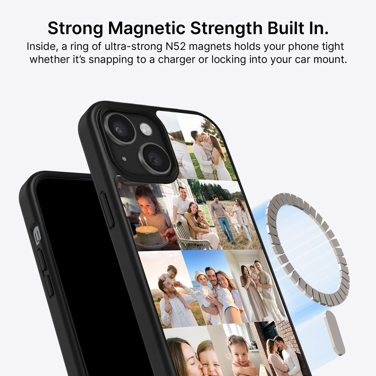 iPhone 15 Plus MagSafe case – personalised photo collage
