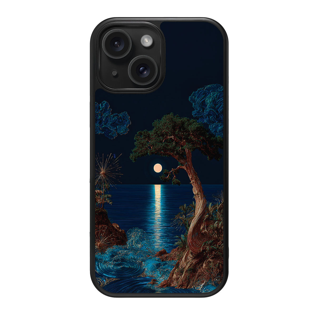 Quiet Moon design back view – iPhone 15 Plus case