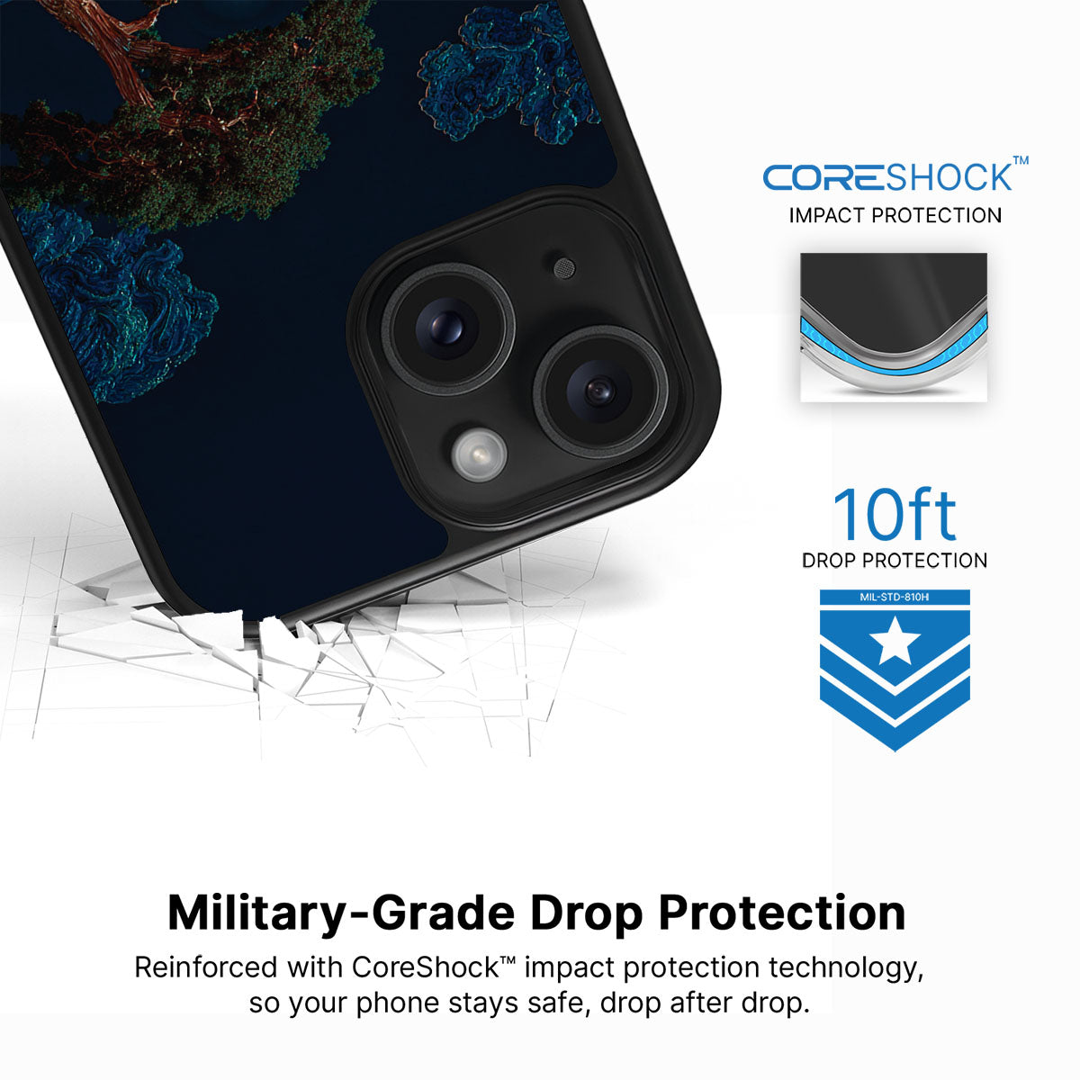 Quiet Moon iPhone 15 Plus case with drop protection