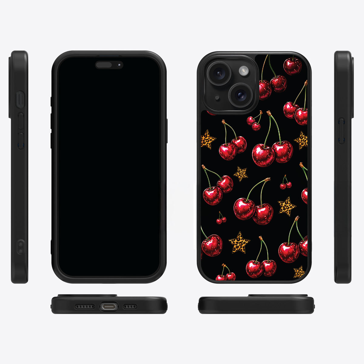 Rebel Cherry iPhone 15 Plus case cover – multi-angle view