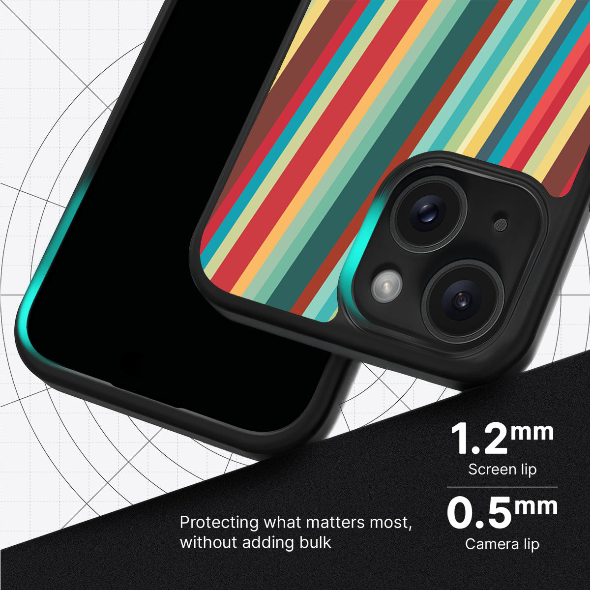 Retro Stripes - iPhone 15 Plus Case #case type_core (magsafe), #case type_core (non magsafe)