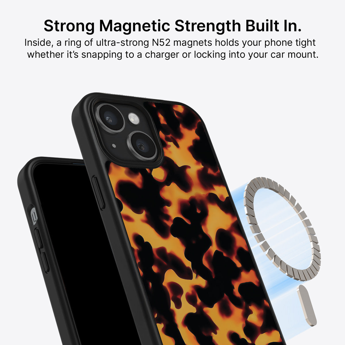 Animal Print Designer iPhone 15 Plus Case – Tortoise Shell | MagSafe