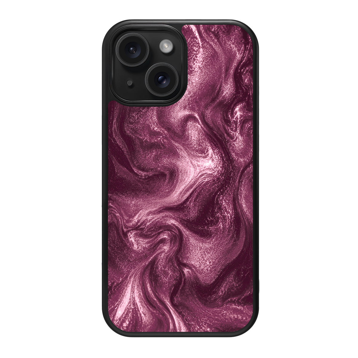 Wine Shimmer design back view – iPhone 15 Plus case