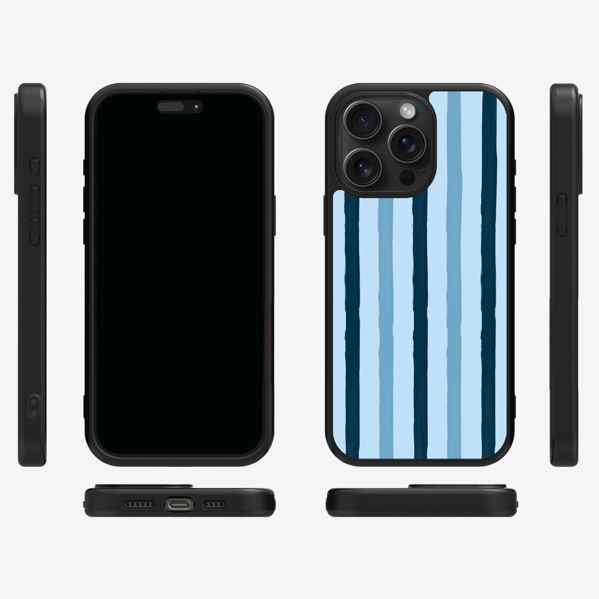 Blue Watercolor Stripes - iPhone 15 Pro Case #case type_core (magsafe), #case type_core (non magsafe)
