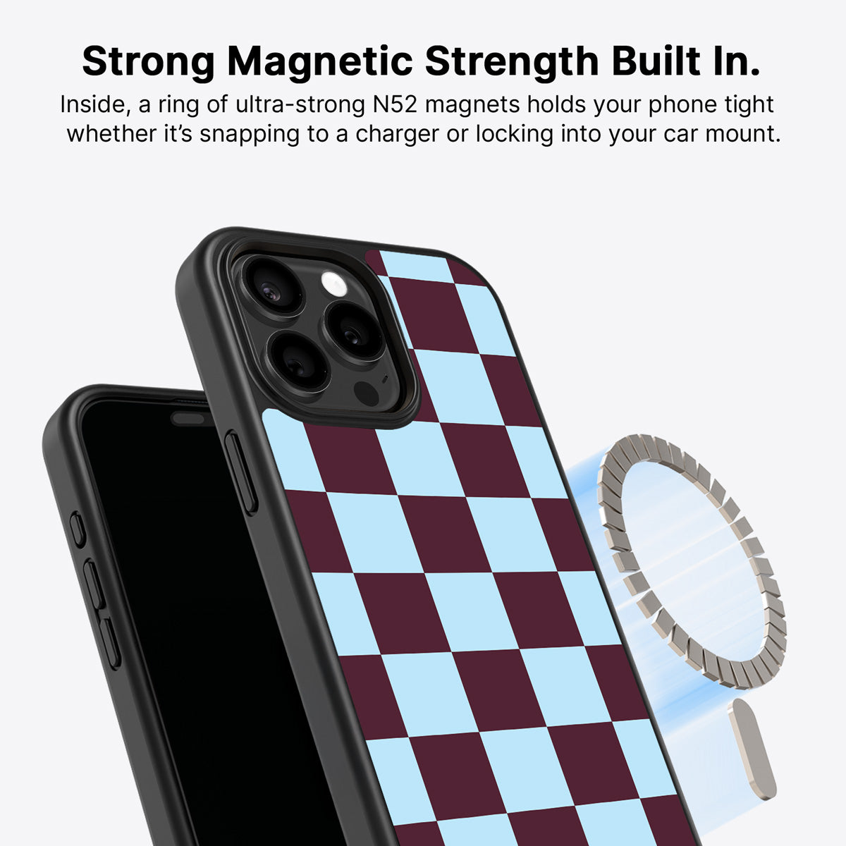 iPhone 15 Pro MagSafe case – Cabernet Tile design