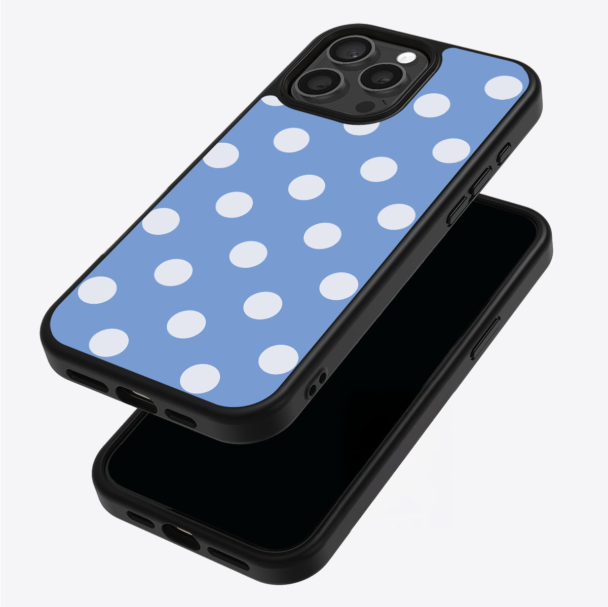 Cloud Blue iPhone 15 Pro case – back and side view
