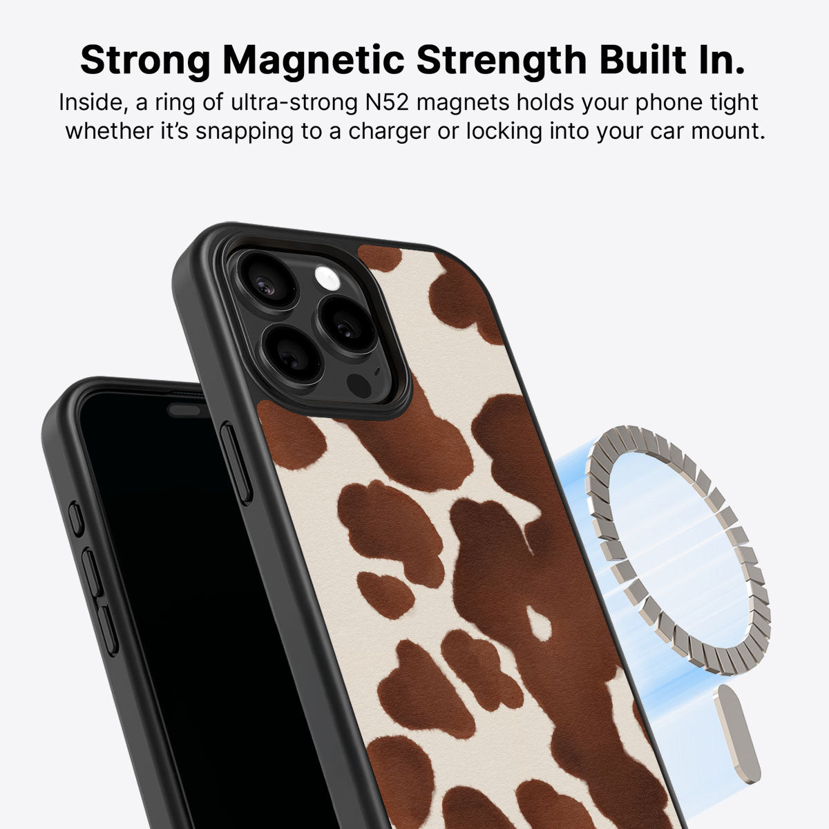 iPhone 15 Pro MagSafe case – Cocoa Cow design