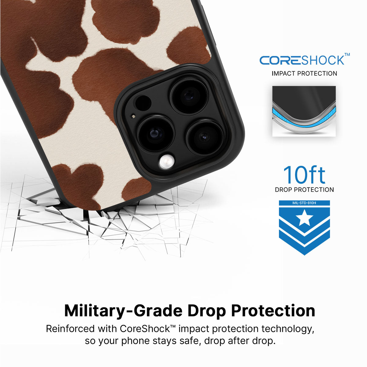 Cocoa Cow iPhone 15 Pro case with drop protection