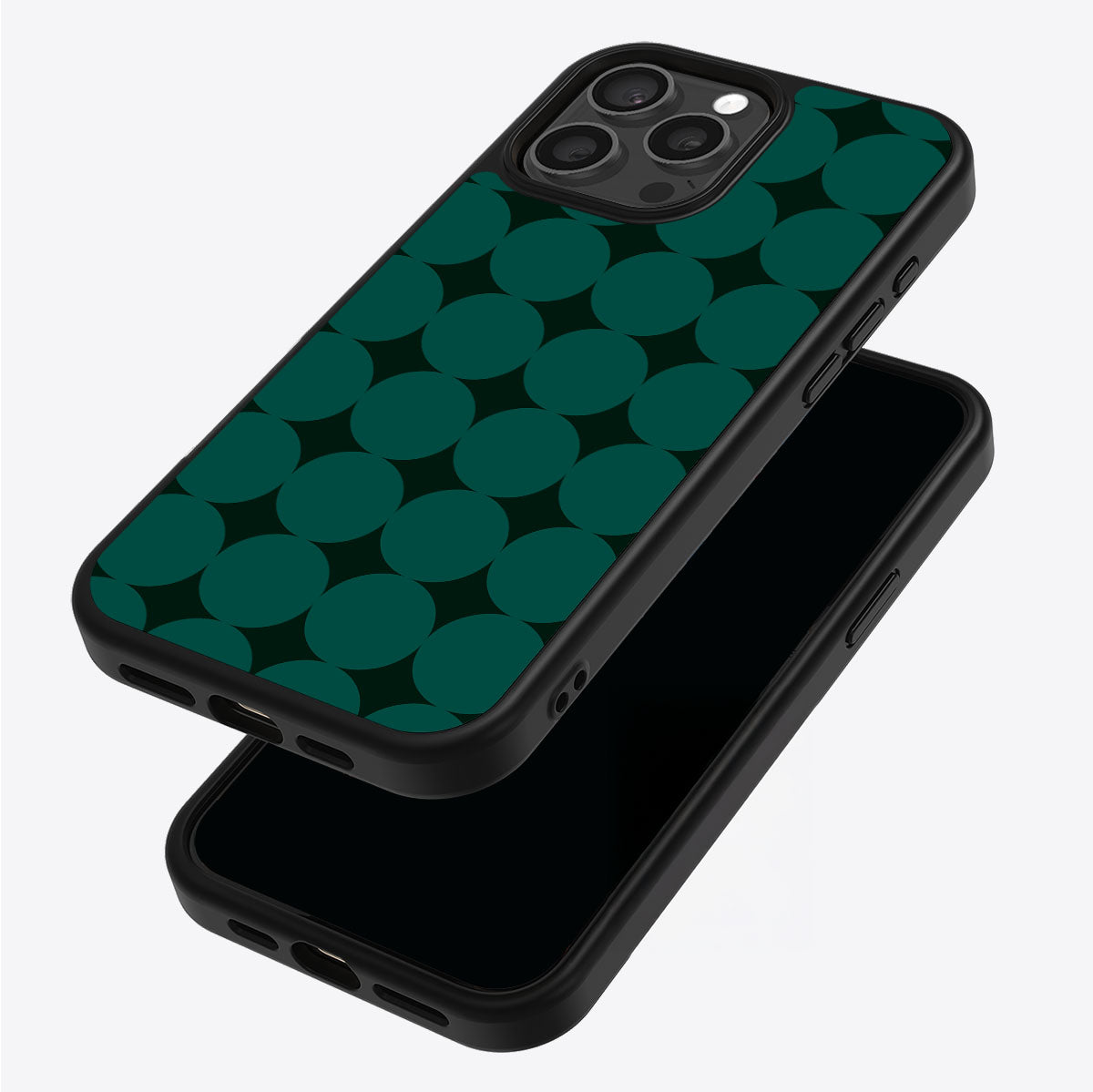 Emerald Bed iPhone 15 Pro case – back and side view