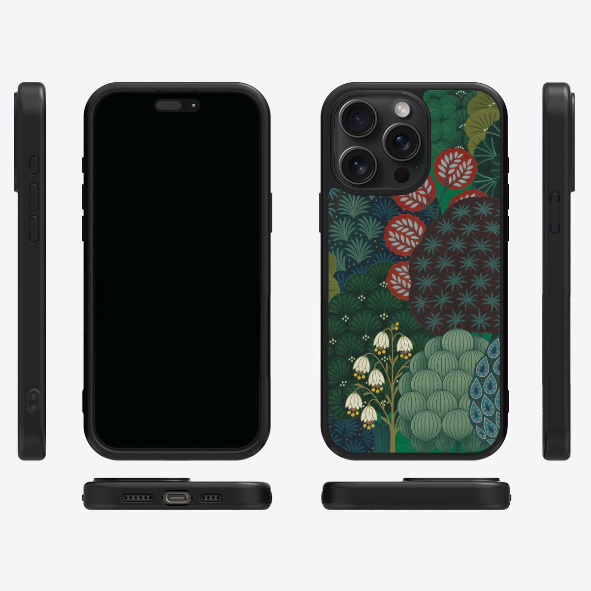 Flourishing Forests iPhone 15 Pro case cover – multi-angle view