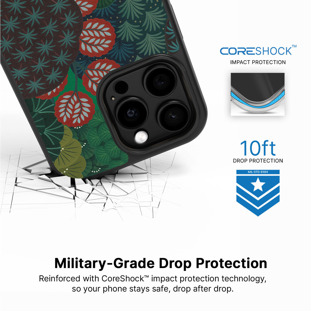 Flourishing Forests iPhone 15 Pro case with drop protection