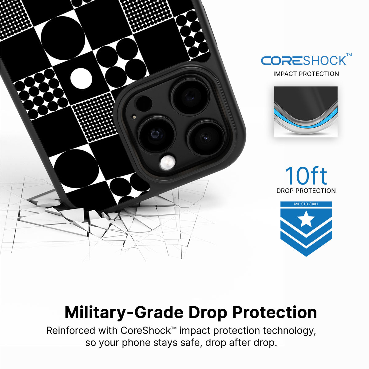 Grid and Orb - iPhone 15 Pro Case #case type_core (magsafe), #case type_core (non magsafe)