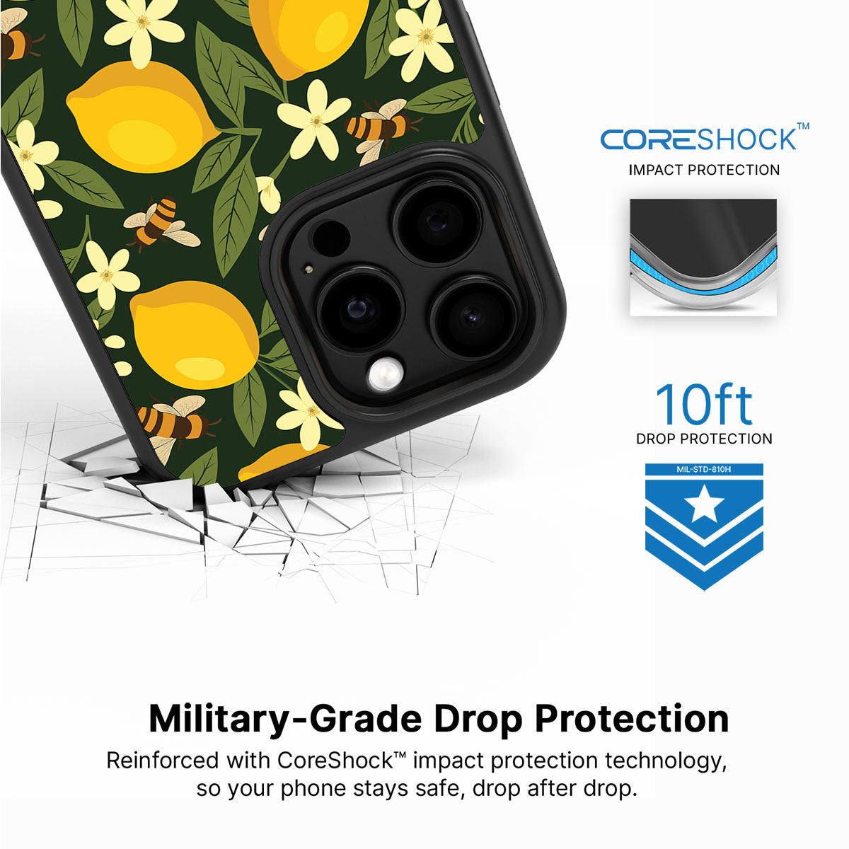 Lemon and Bees - iPhone 15 Pro Case #case type_core (magsafe), #case type_core (non magsafe)