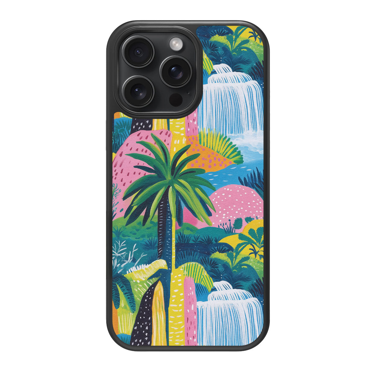 Lively Amazon design back view – iPhone 15 Pro case