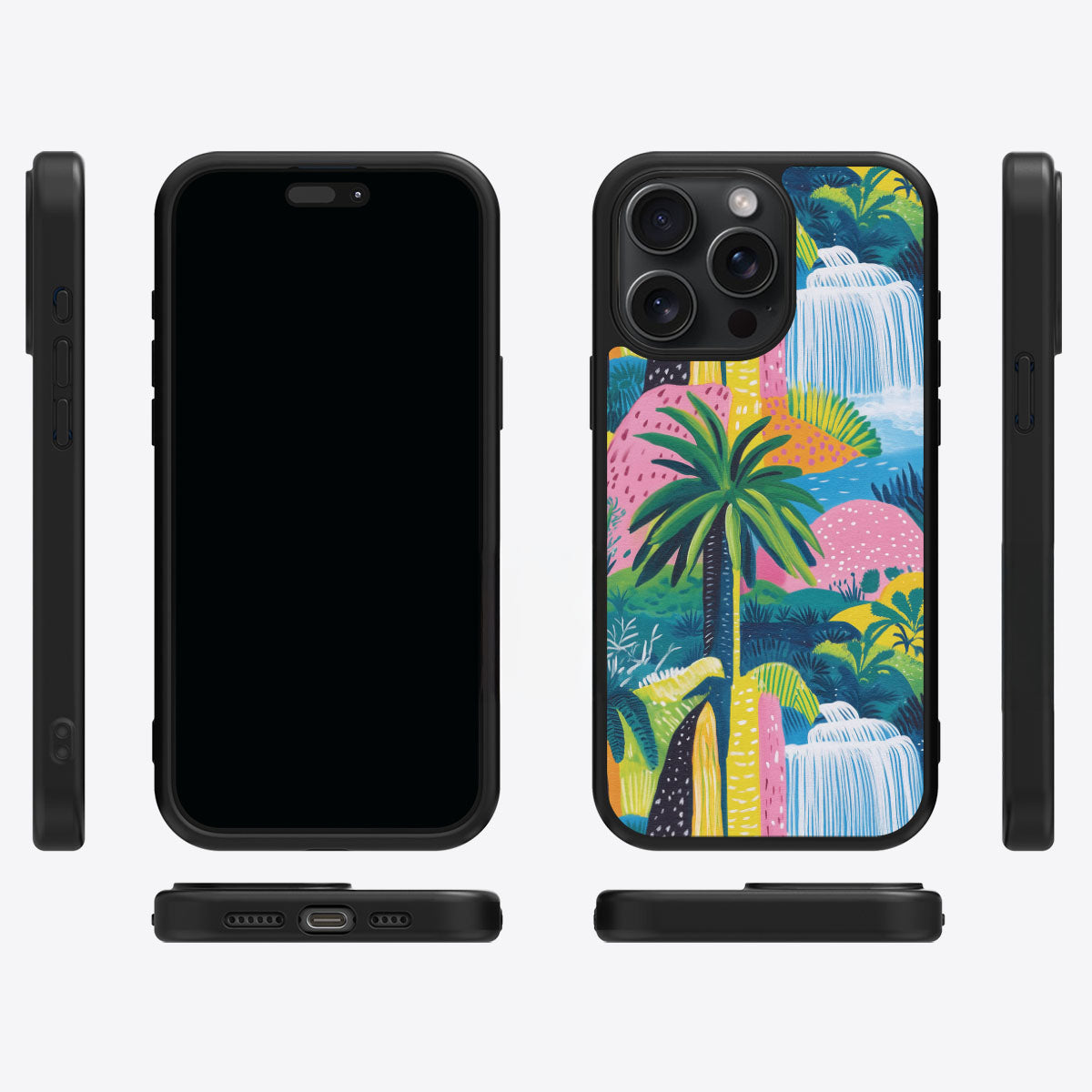 Lively Amazon iPhone 15 Pro case cover – multi-angle view