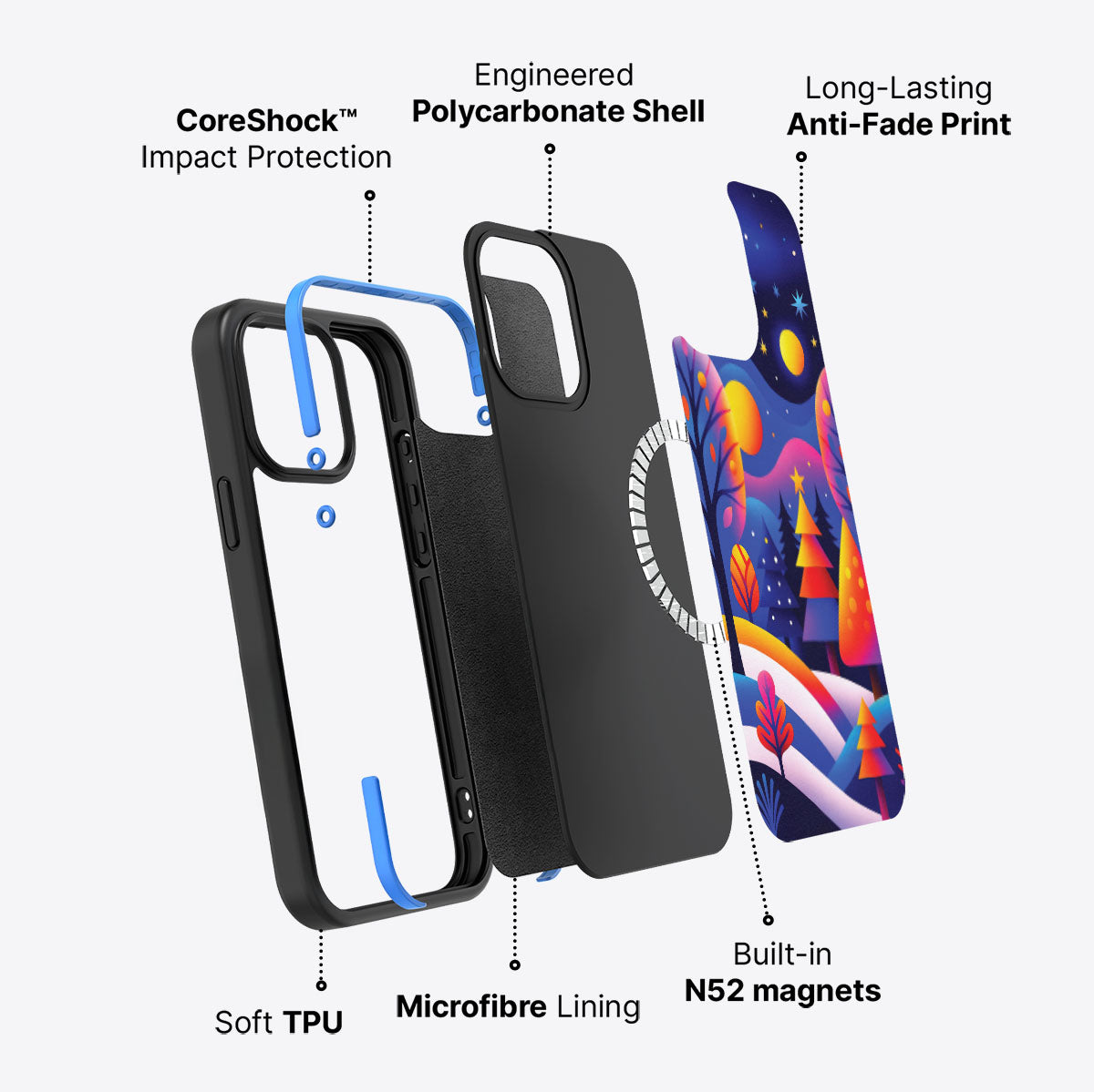 iPhone 15 Pro case construction – Luminous Joy phone case