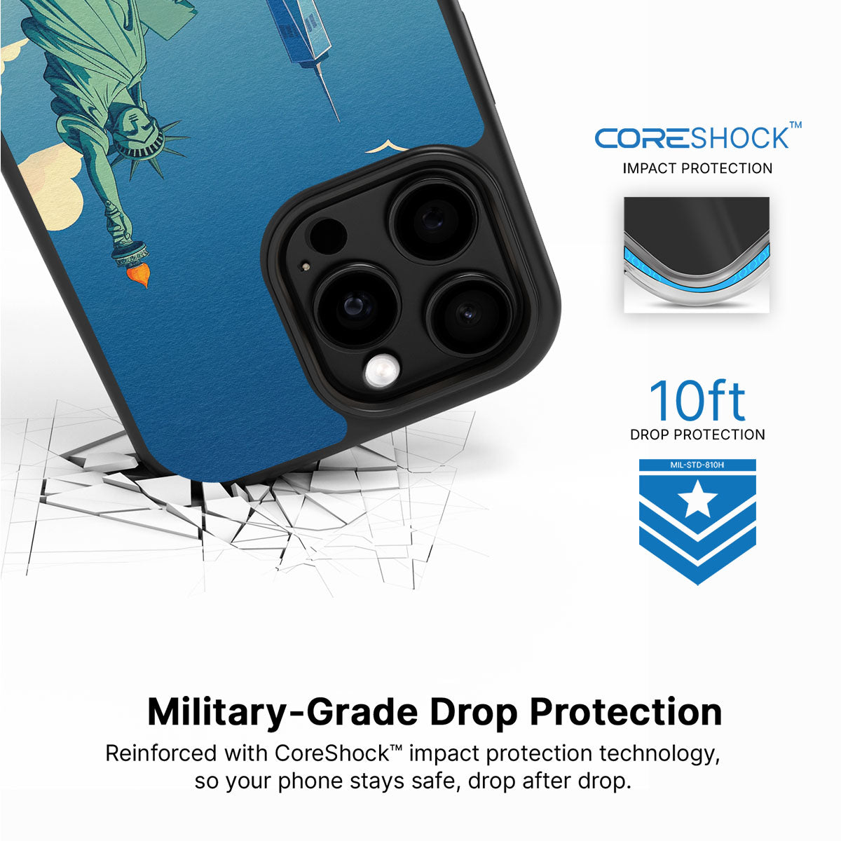 Newyork iPhone 15 Pro case with drop protection