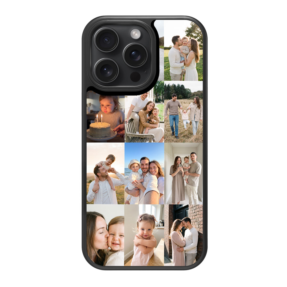 Personalised iPhone 15 Pro case – family 12-photo collage design