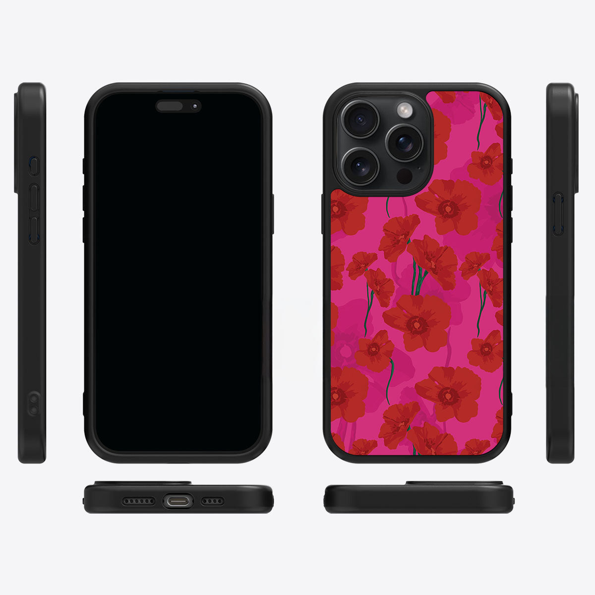Pink Poppies - iPhone 15 Pro Case #case type_core (magsafe), #case type_core (non magsafe)