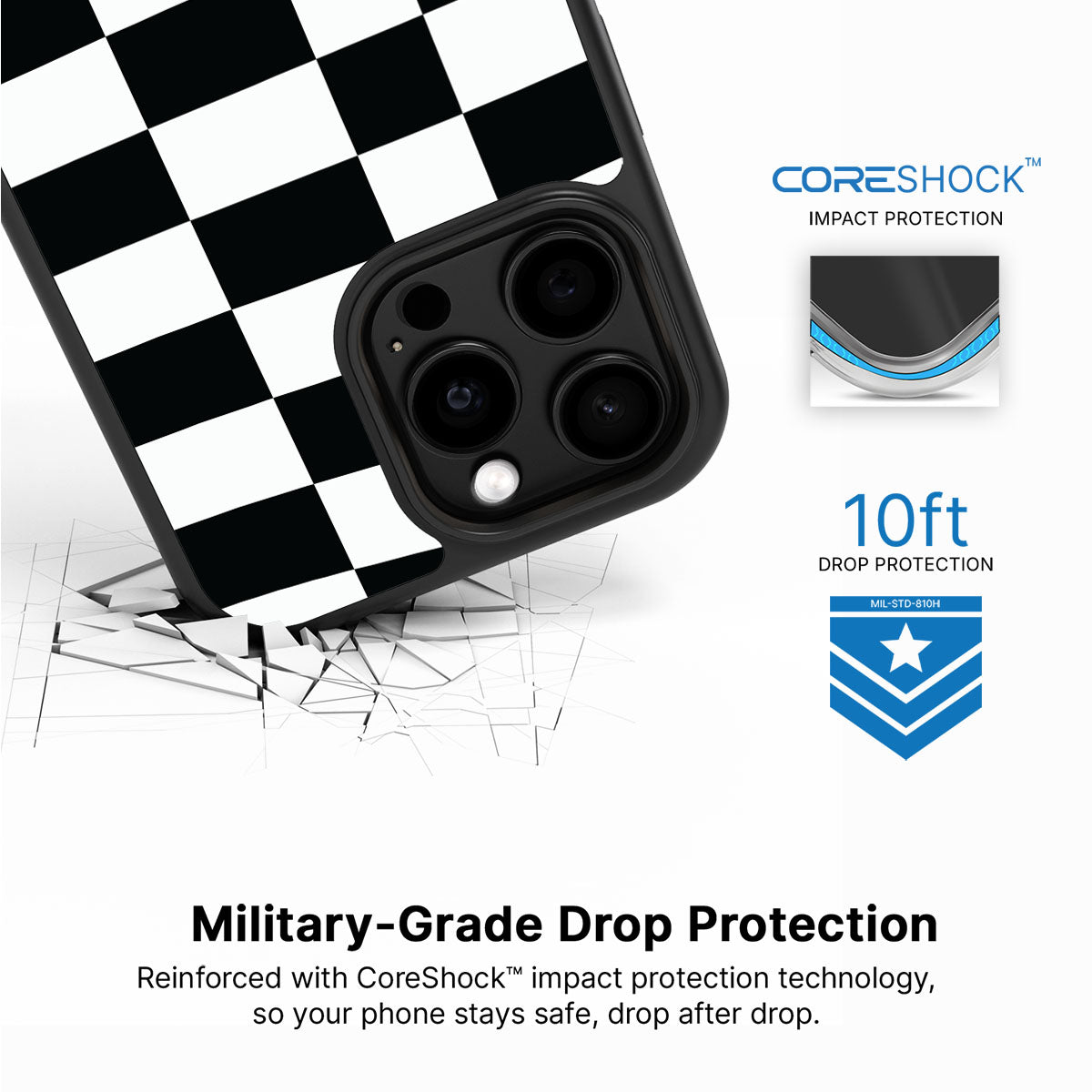 Skewed Checks - iPhone 15 Pro Case #case type_core (magsafe), #case type_core (non magsafe)