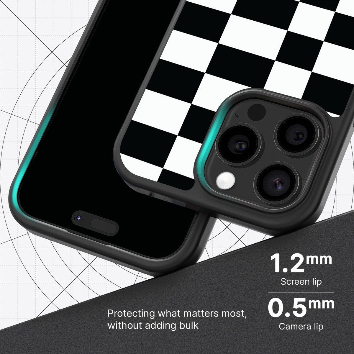 Skewed Checks - iPhone 15 Pro Case #case type_core (magsafe), #case type_core (non magsafe)