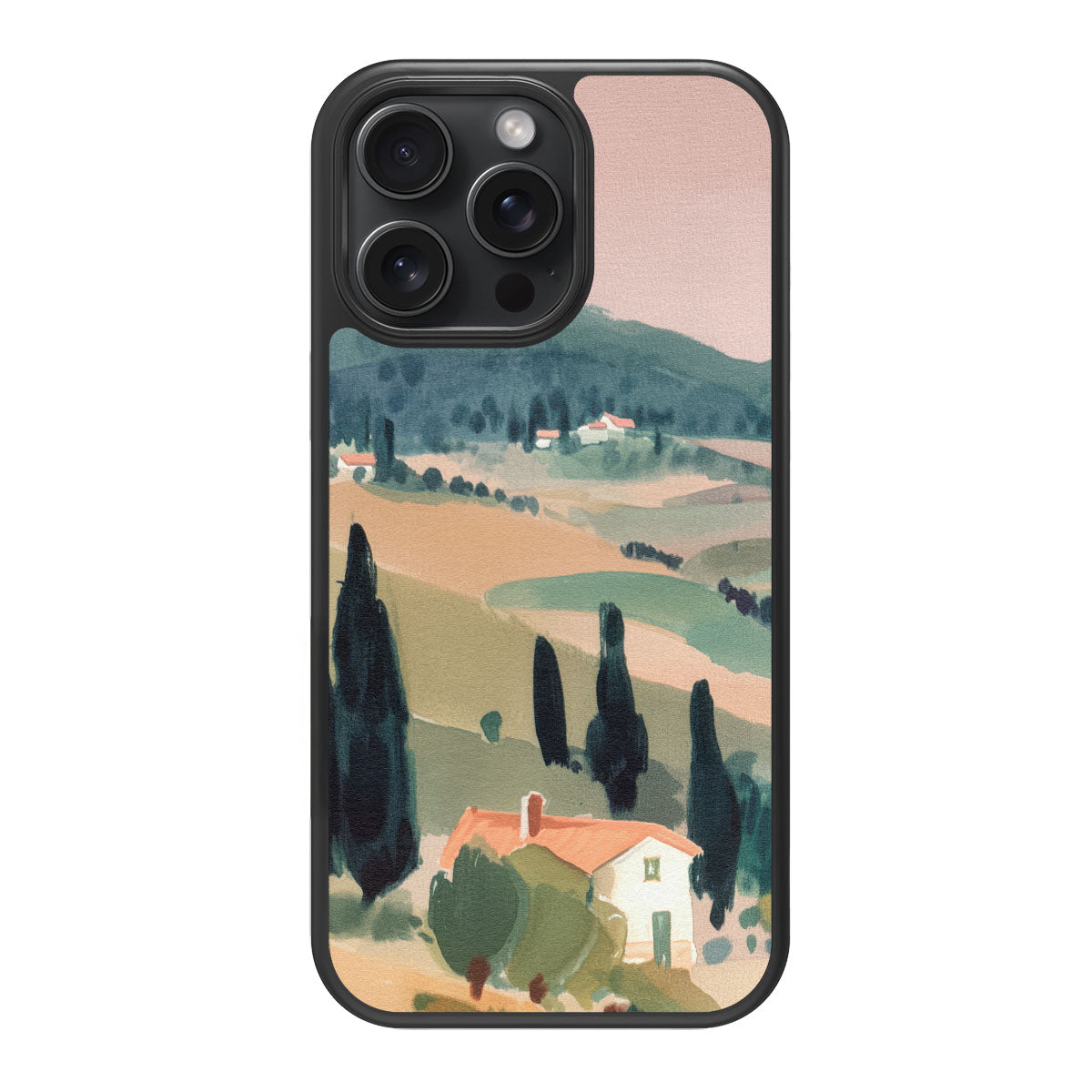 Tuscan Holiday design back view – iPhone 15 Pro case