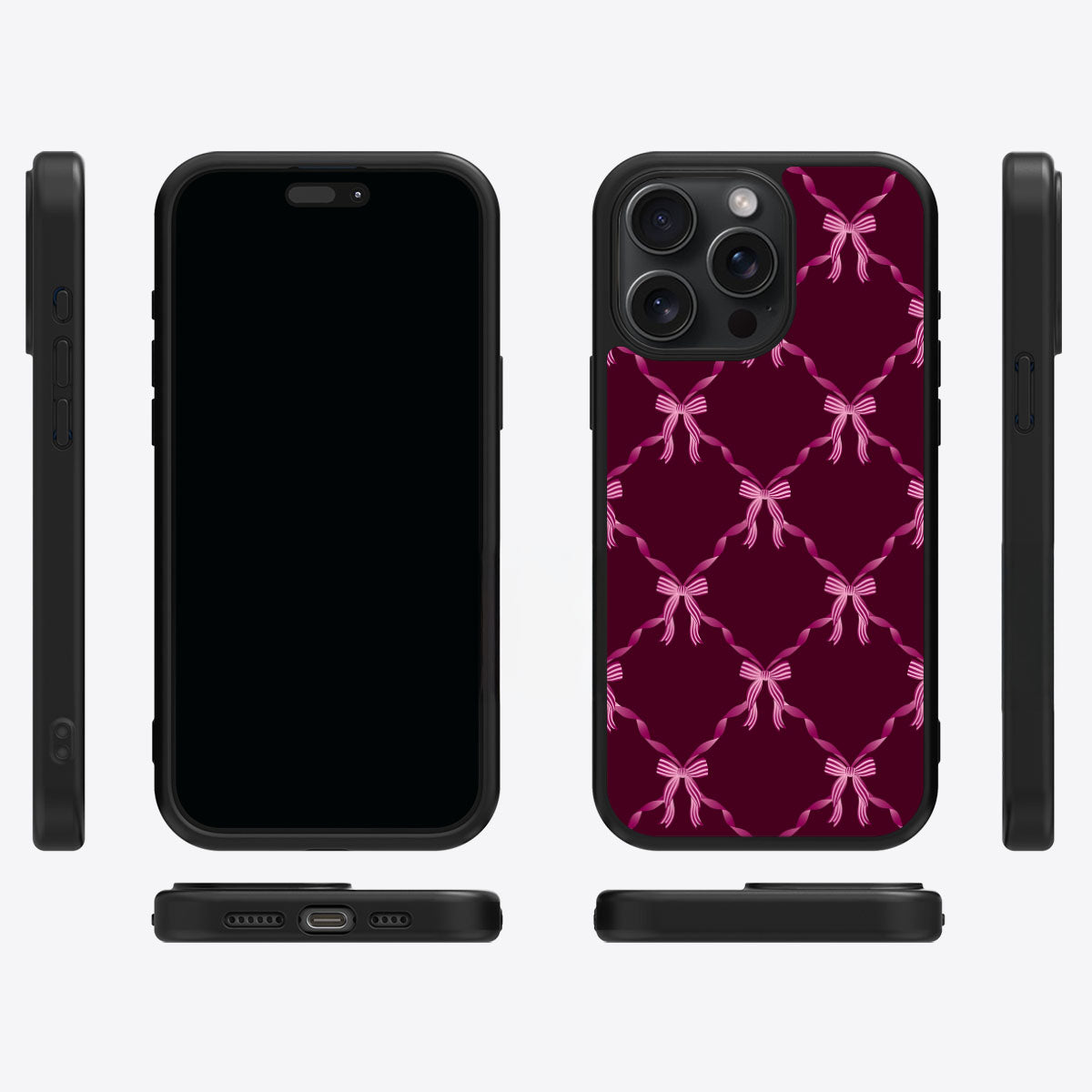 Bordeaux Bow - iPhone 15 Pro Max Case #case type_core (magsafe), #case type_core (non magsafe)