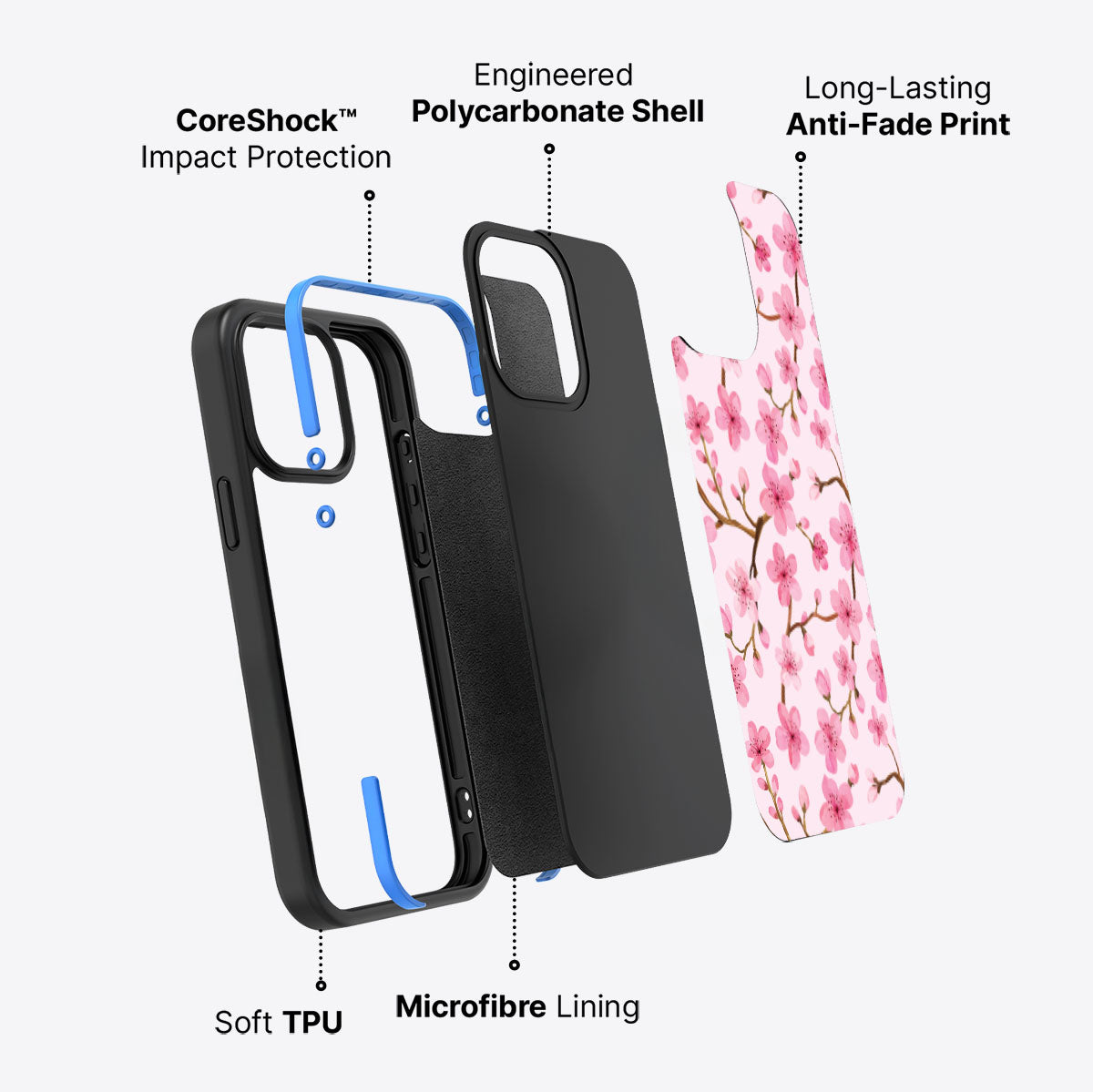 Cherry Blossom - iPhone 15 Pro Max Case #case type_core (non magsafe)