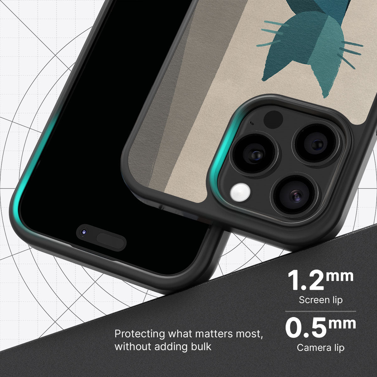 Cubist Feline - iPhone 15 Pro Max Case #case type_core (magsafe), #case type_core (non magsafe)