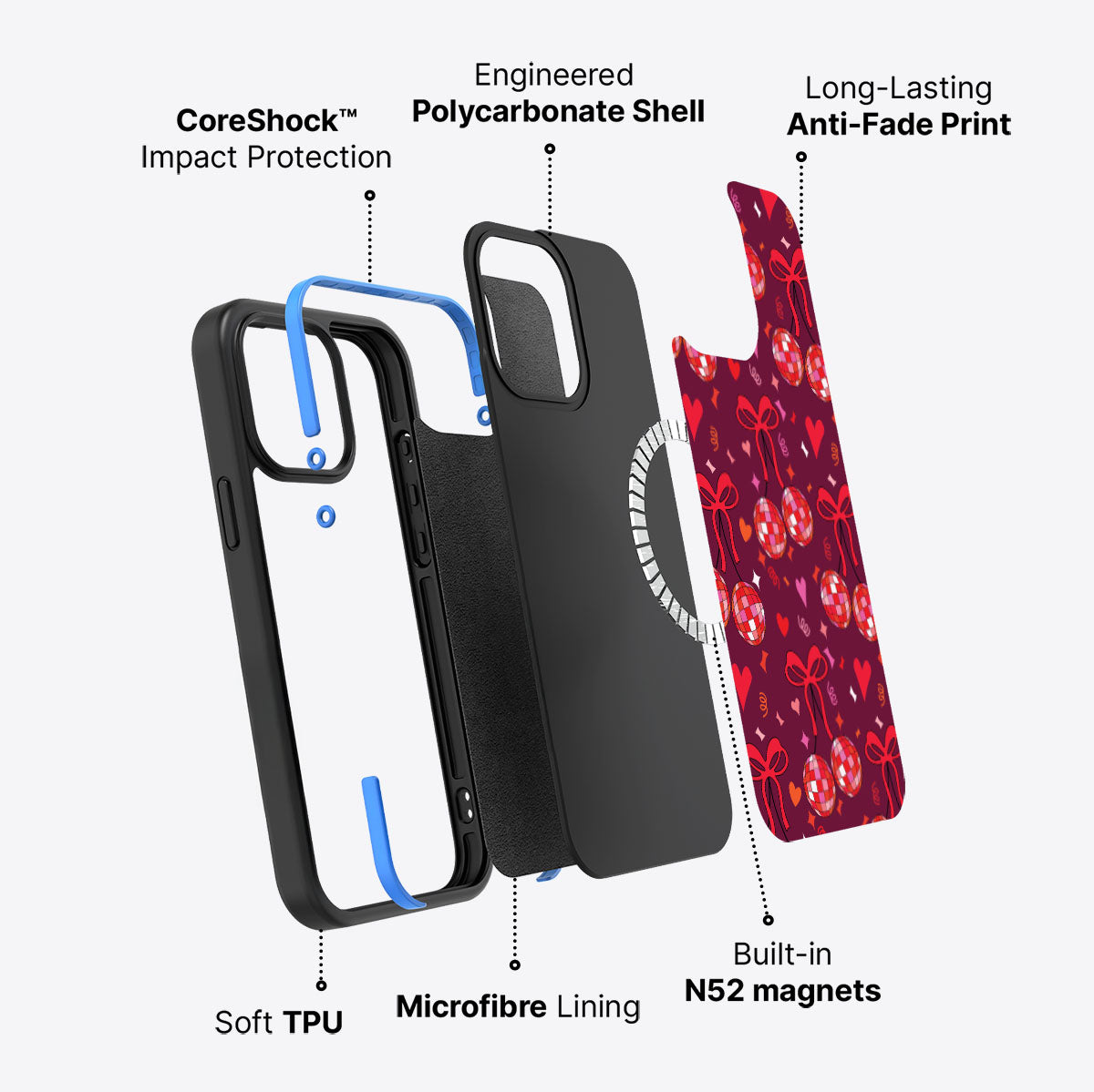 Disco Cherries - iPhone 15 Pro Max Case #case type_core (magsafe)