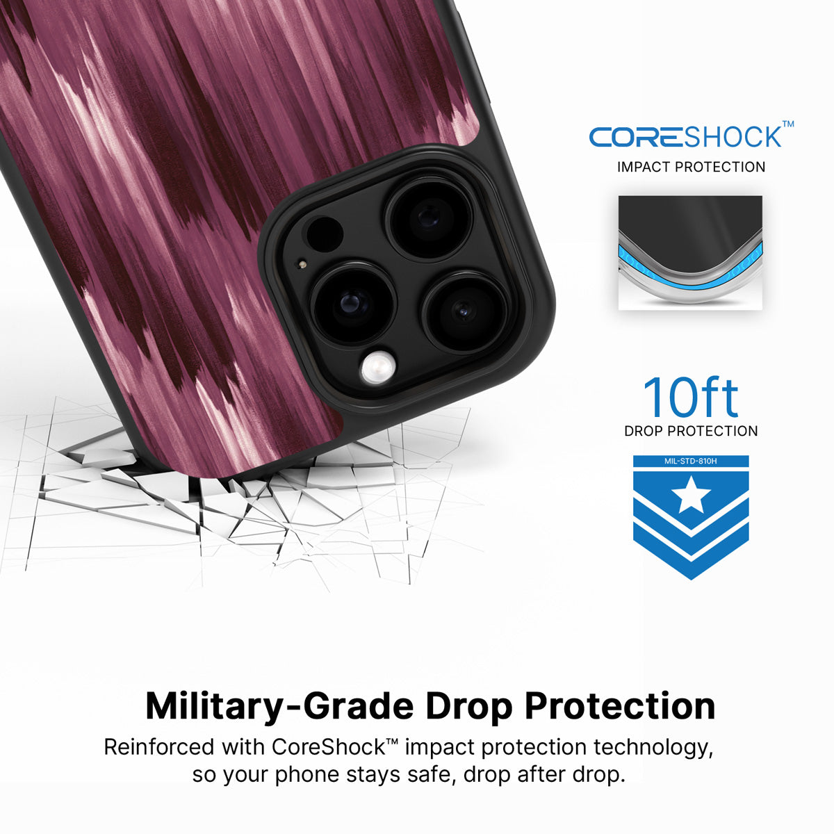 Ikat Haze iPhone 15 Pro Max case with drop protection