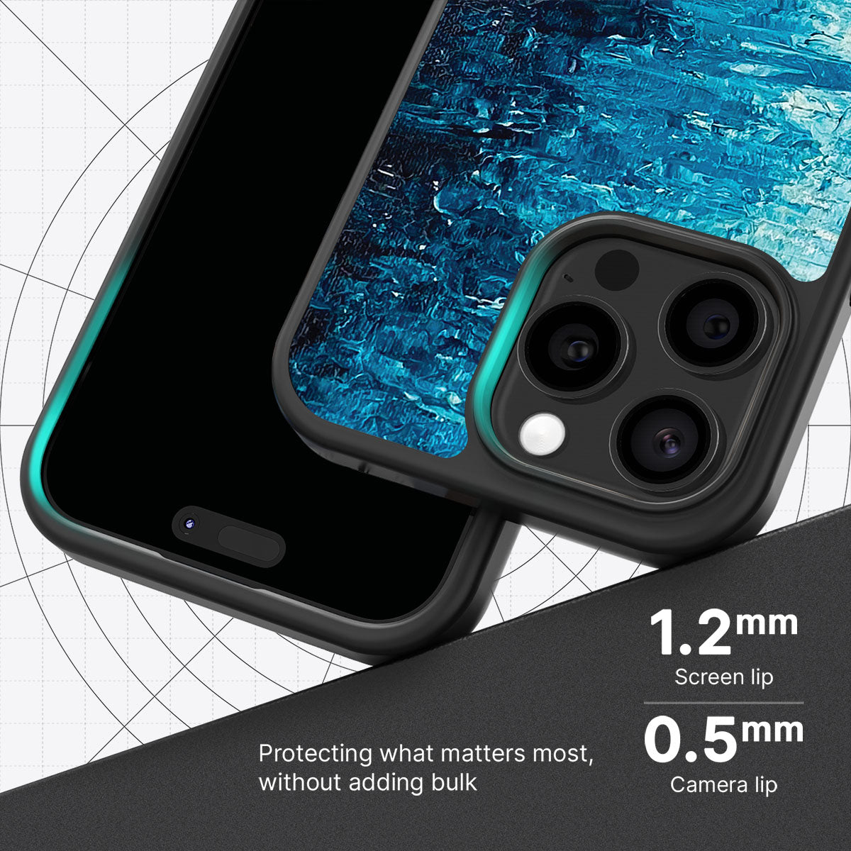 Indigo Impasto - iPhone 15 Pro Max Case #case type_core (magsafe), #case type_core (non magsafe)