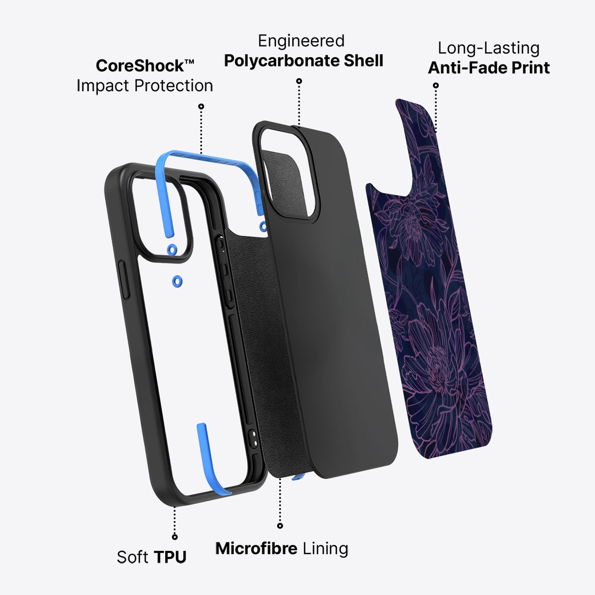 Luminous Blooms - iPhone 15 Pro Max Case #case type_core (non magsafe)