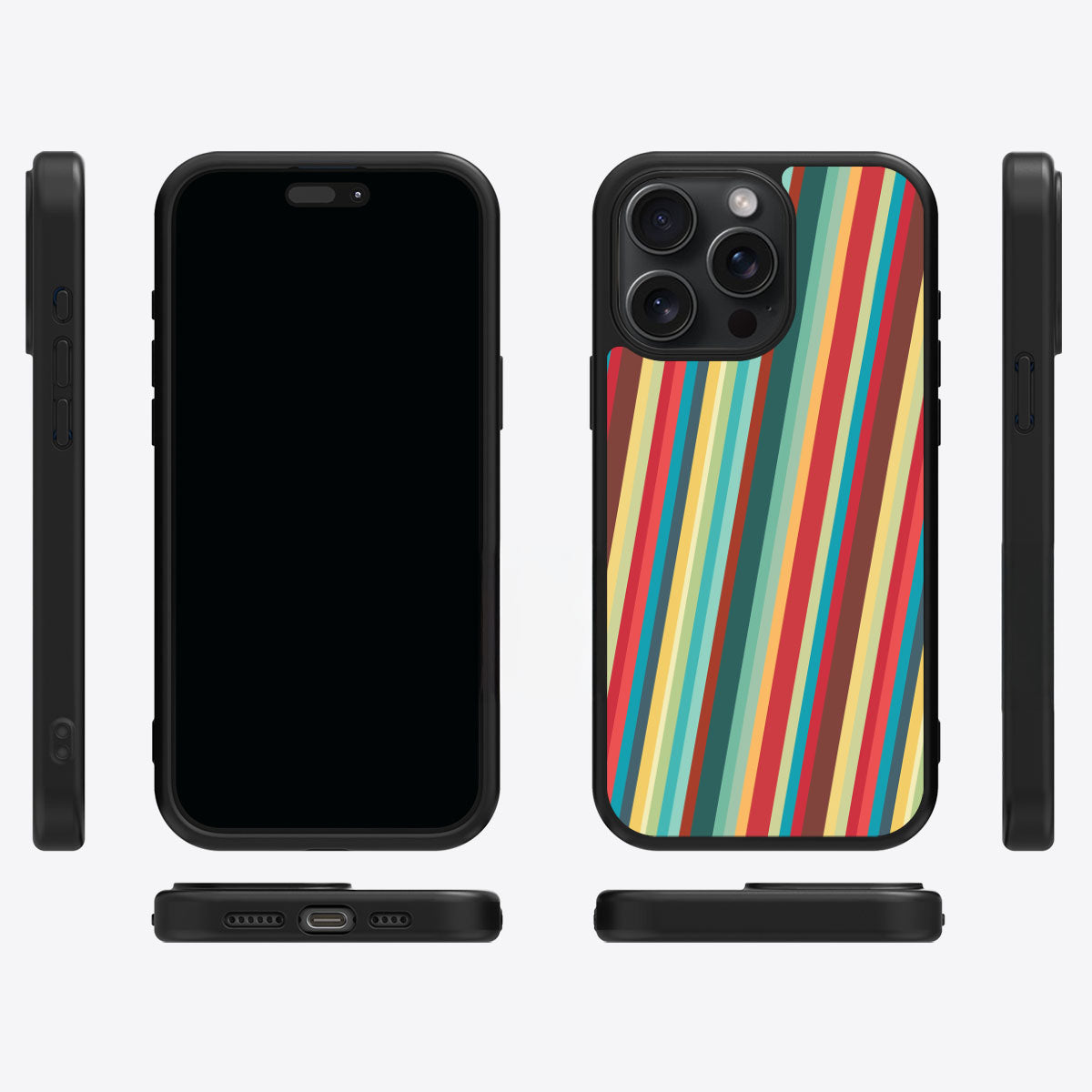 Retro Stripes - iPhone 15 Pro Max Case #case type_core (magsafe), #case type_core (non magsafe)
