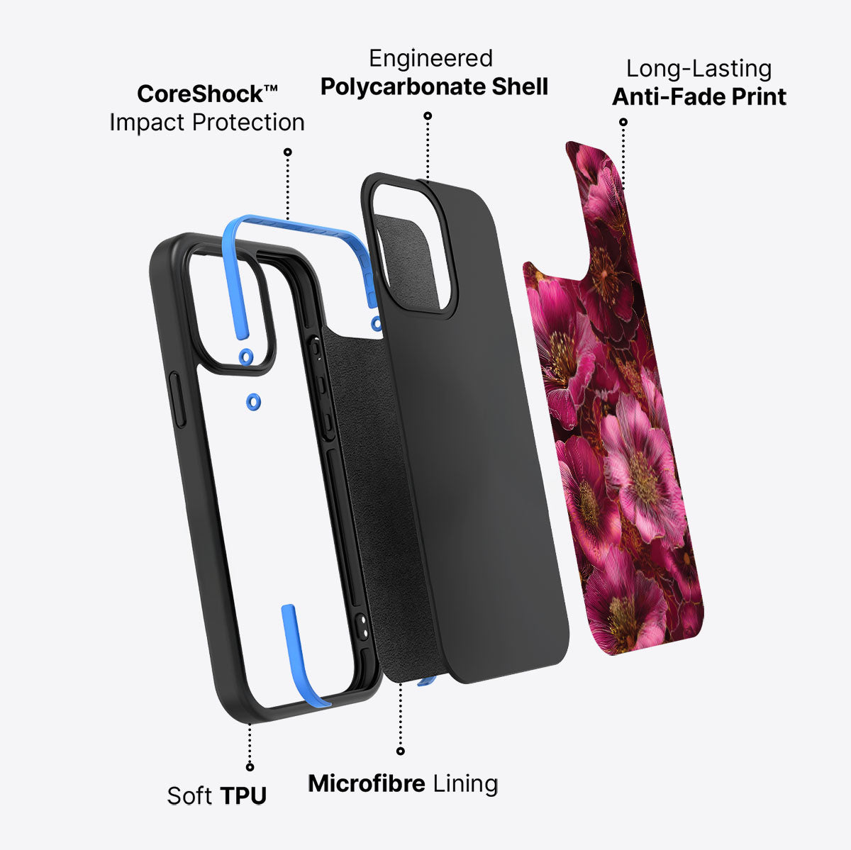 Ruby Flora - iPhone 15 Pro Max Case #case type_core (non magsafe)