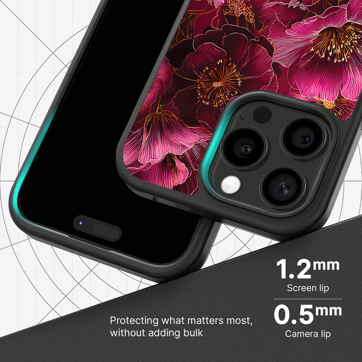 Ruby Flora - iPhone 15 Pro Max Case #case type_core (magsafe), #case type_core (non magsafe)