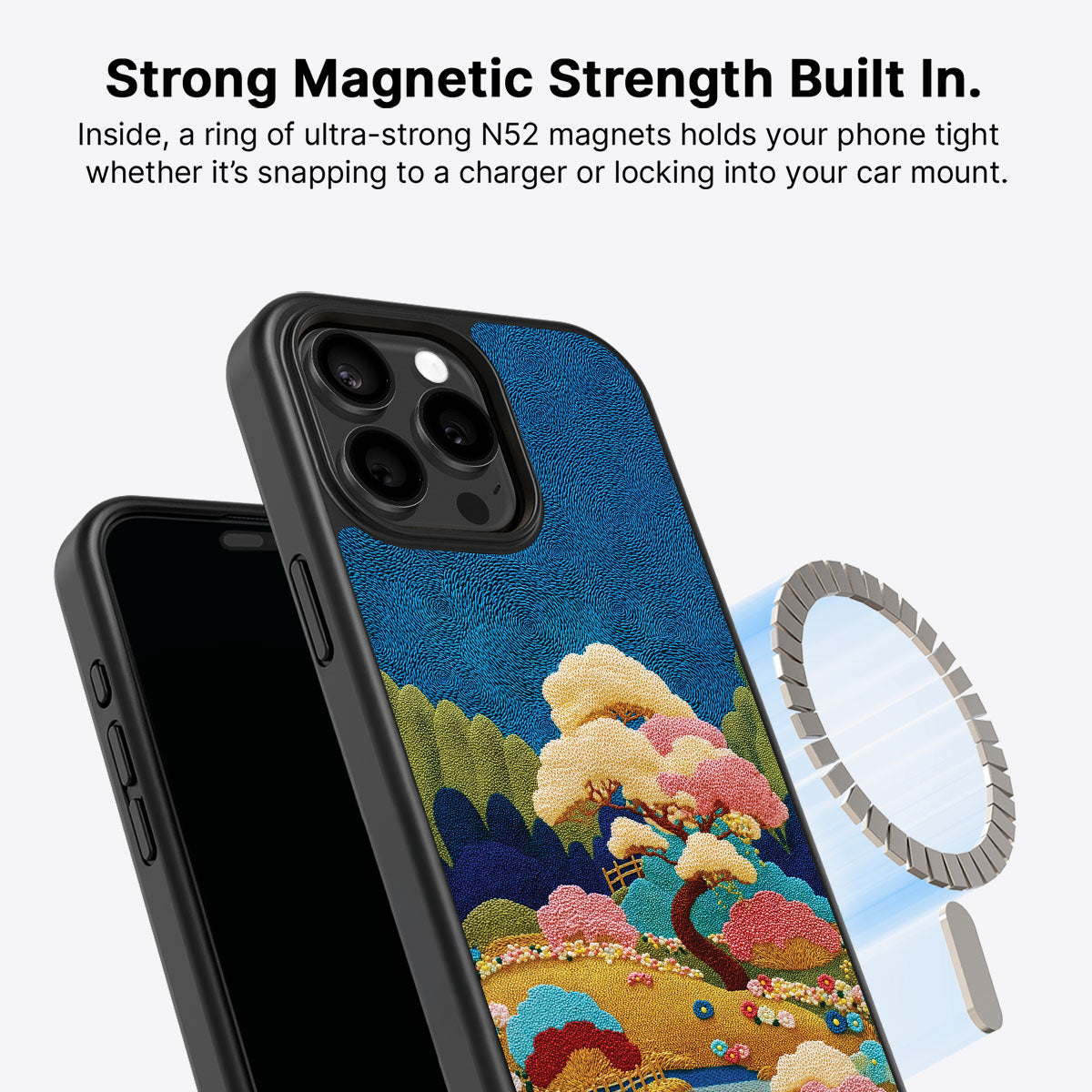 Japanese Art Designer iPhone 15 Pro Max Case – Zen Garden | MagSafe