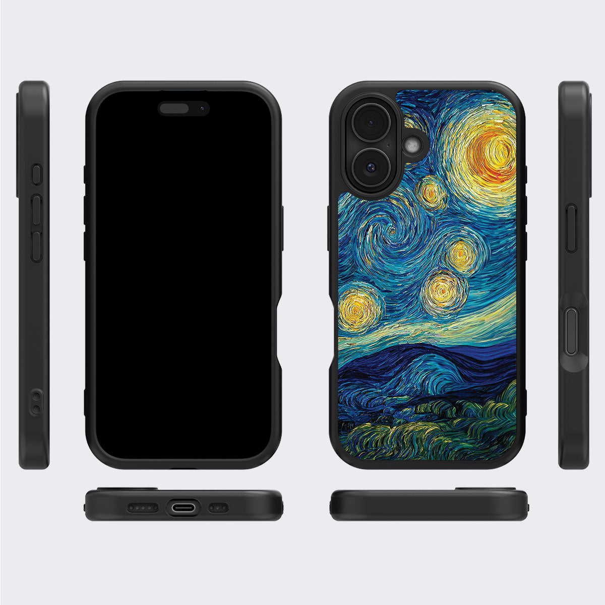 Astral Waves iPhone 16 case cover – multi-angle view