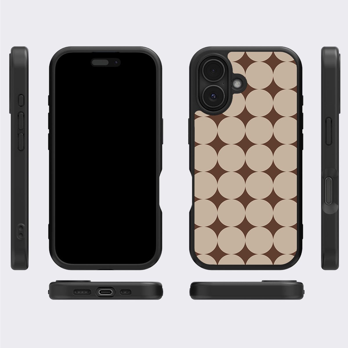 Caffe Latte iPhone 16 case cover – multi-angle view