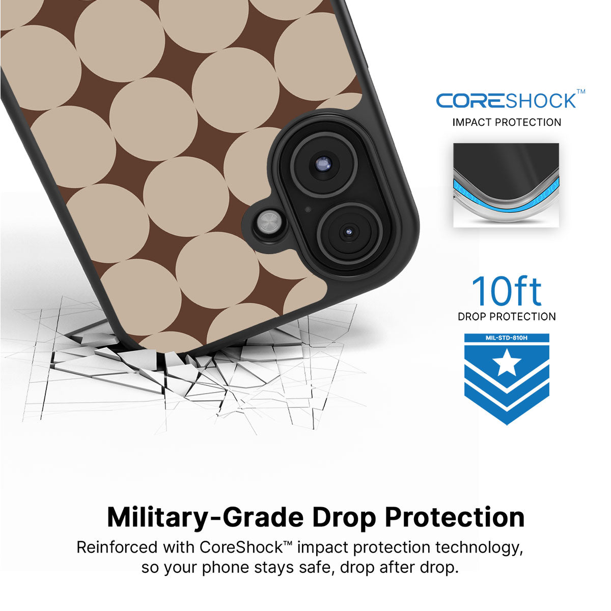 Caffe Latte iPhone 16 case with drop protection