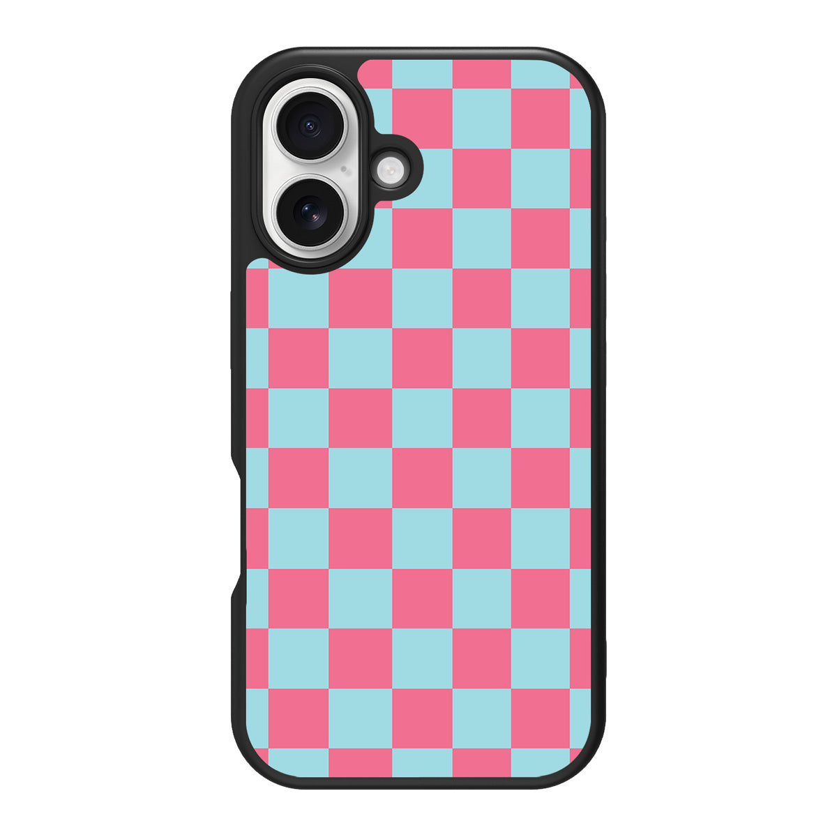 Blue Checkered Designer iPhone 16 Case – Candy Floss | MagSafe