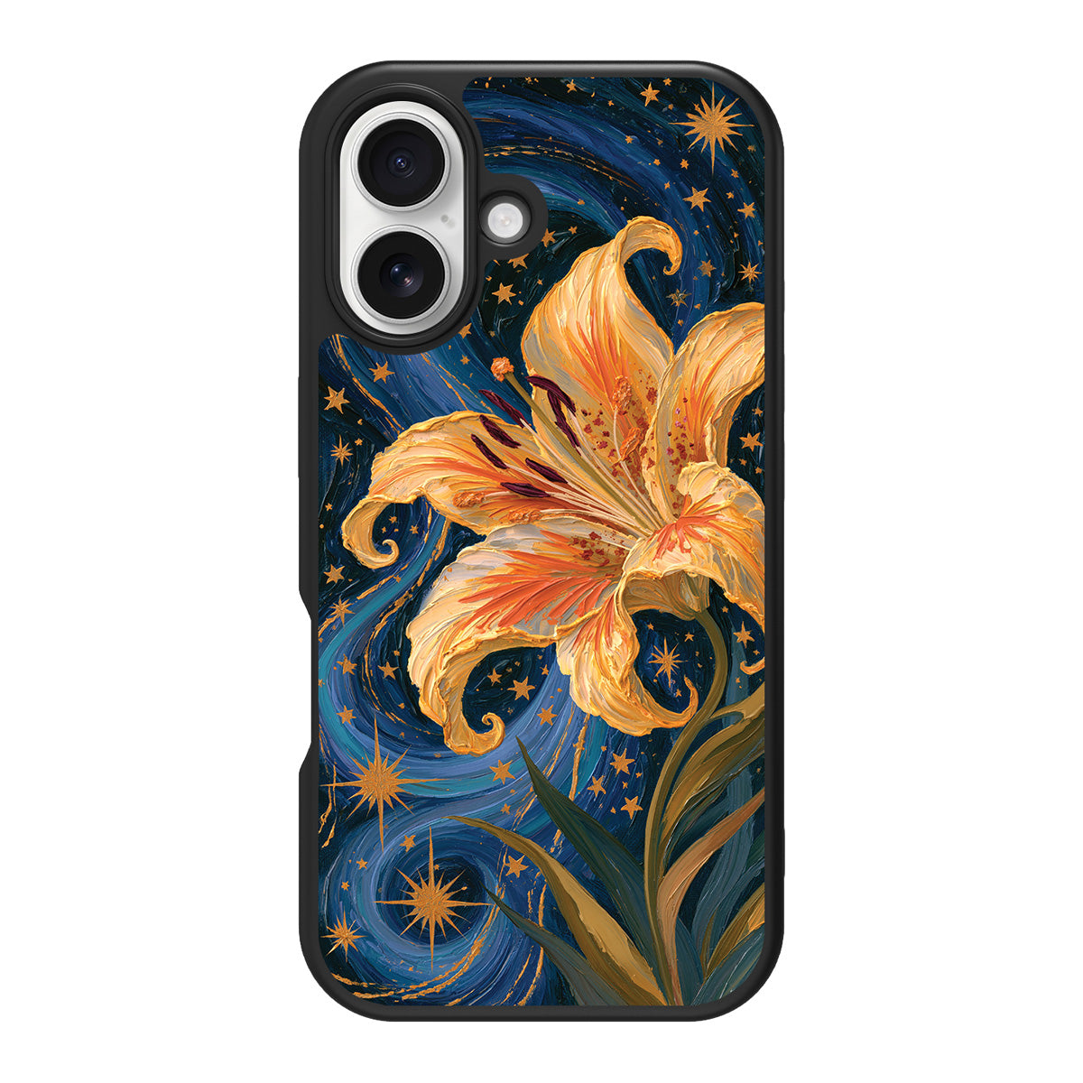 Celestial Bloom design back view – iPhone 16 case