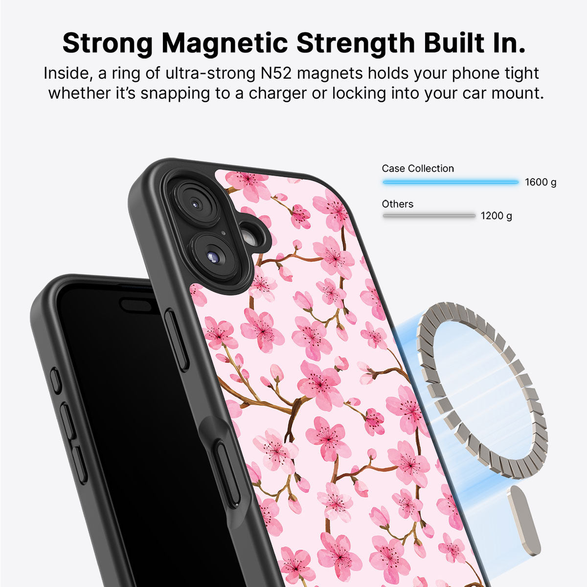 iPhone 16 MagSafe case – Cherry Blossom design