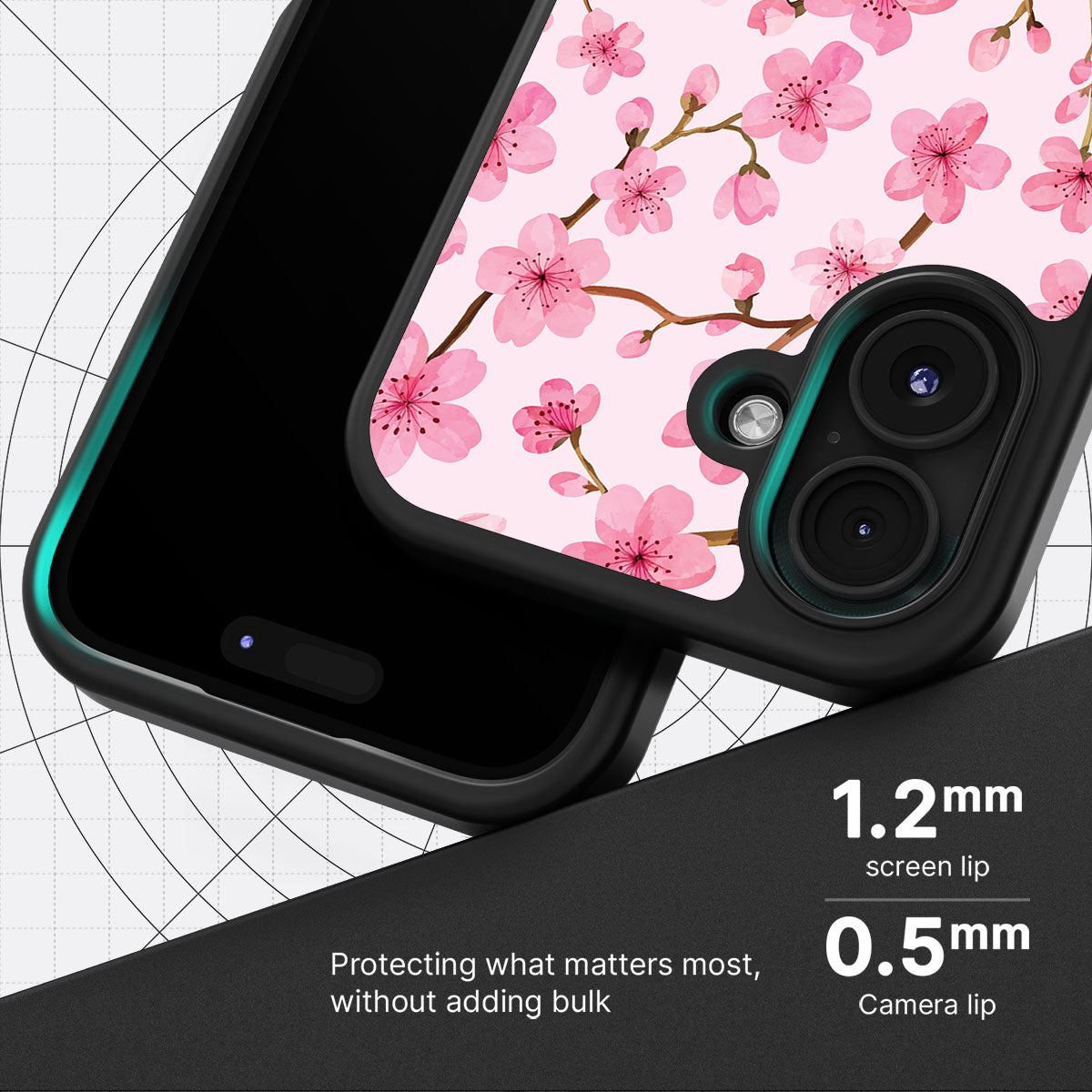 Cherry Blossom slim iPhone 16 phone case