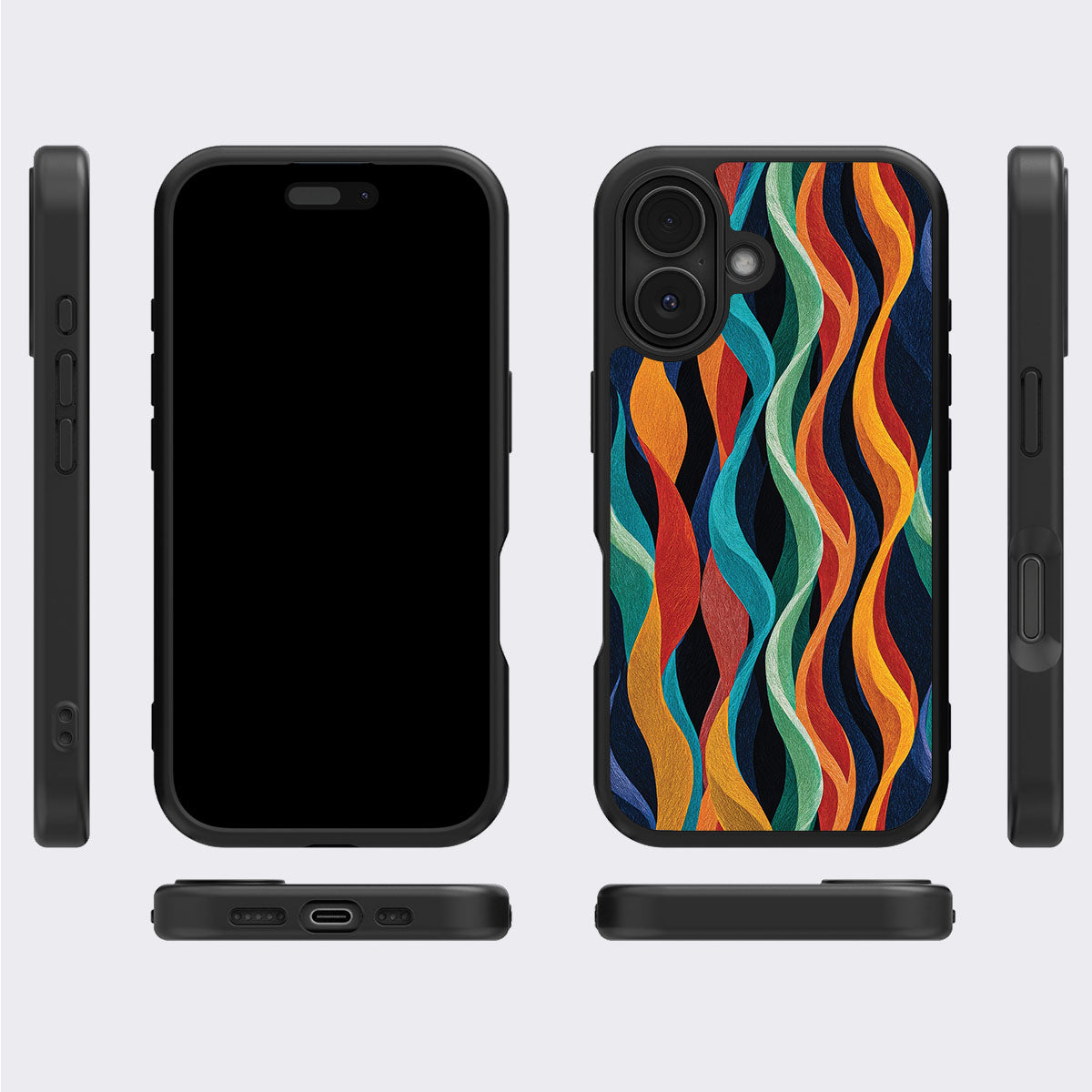 Abstract Designer iPhone 16 Case – Coastal Waves | MagSafe