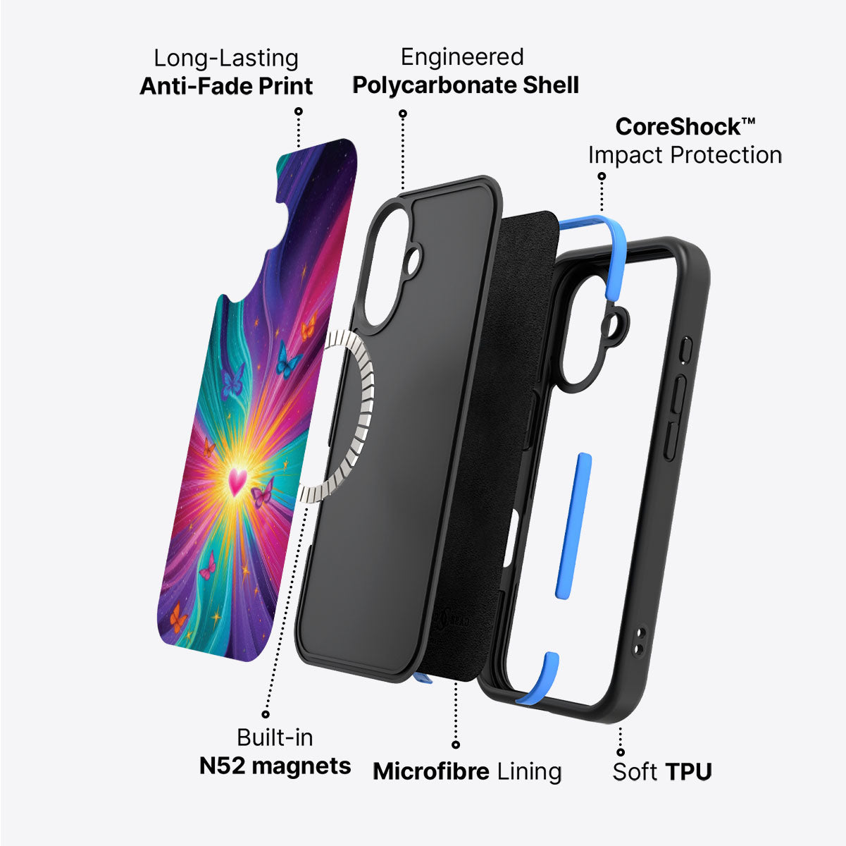 Galaxy Designer iPhone 16 Case – Cosmic Aura | MagSafe