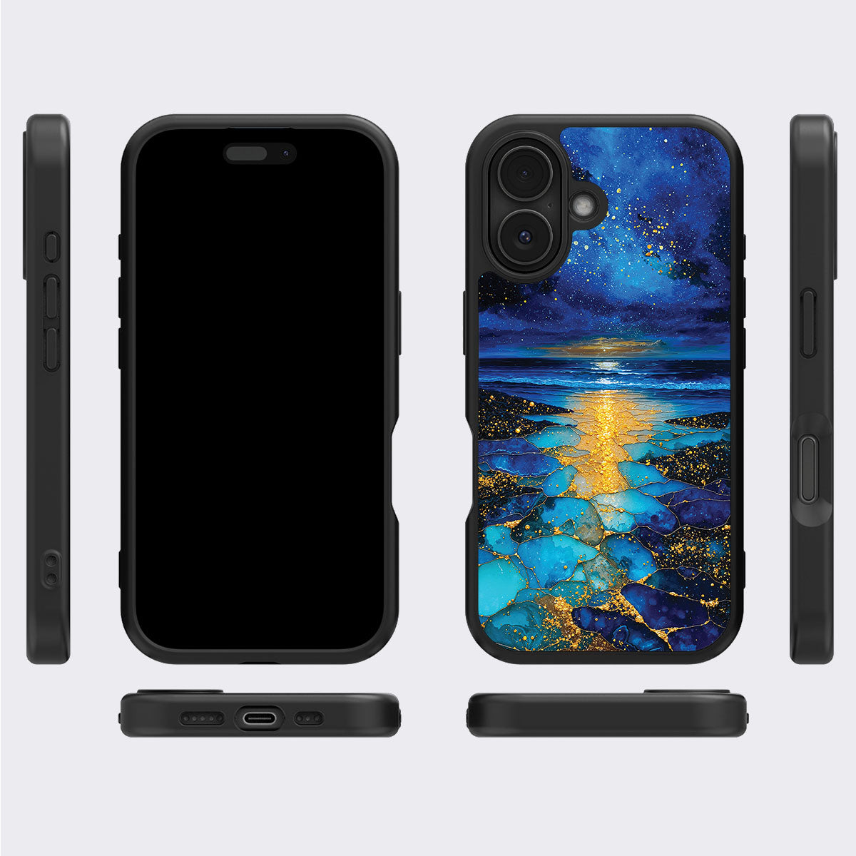 Ocean Designer iPhone 16 Case – Cosmic Seascape | MagSafe